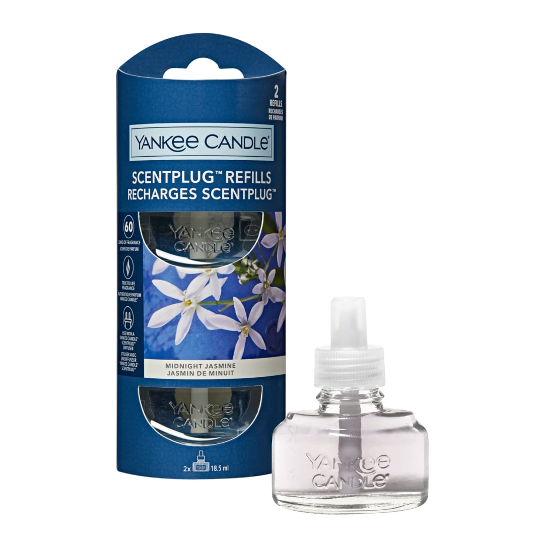 Yankee Candle® ScentPlug Fragrance Refills | Midnight Jasmine Plug in Air Freshener Oil | Up to 60 Days of Fragrance | 2 Count
