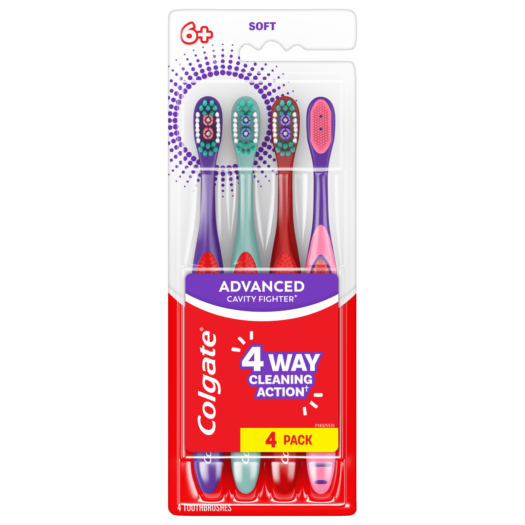 Colgate Extra Soft Kids Toothbrushes, Advanced Cavity Fighter, 4 Pack