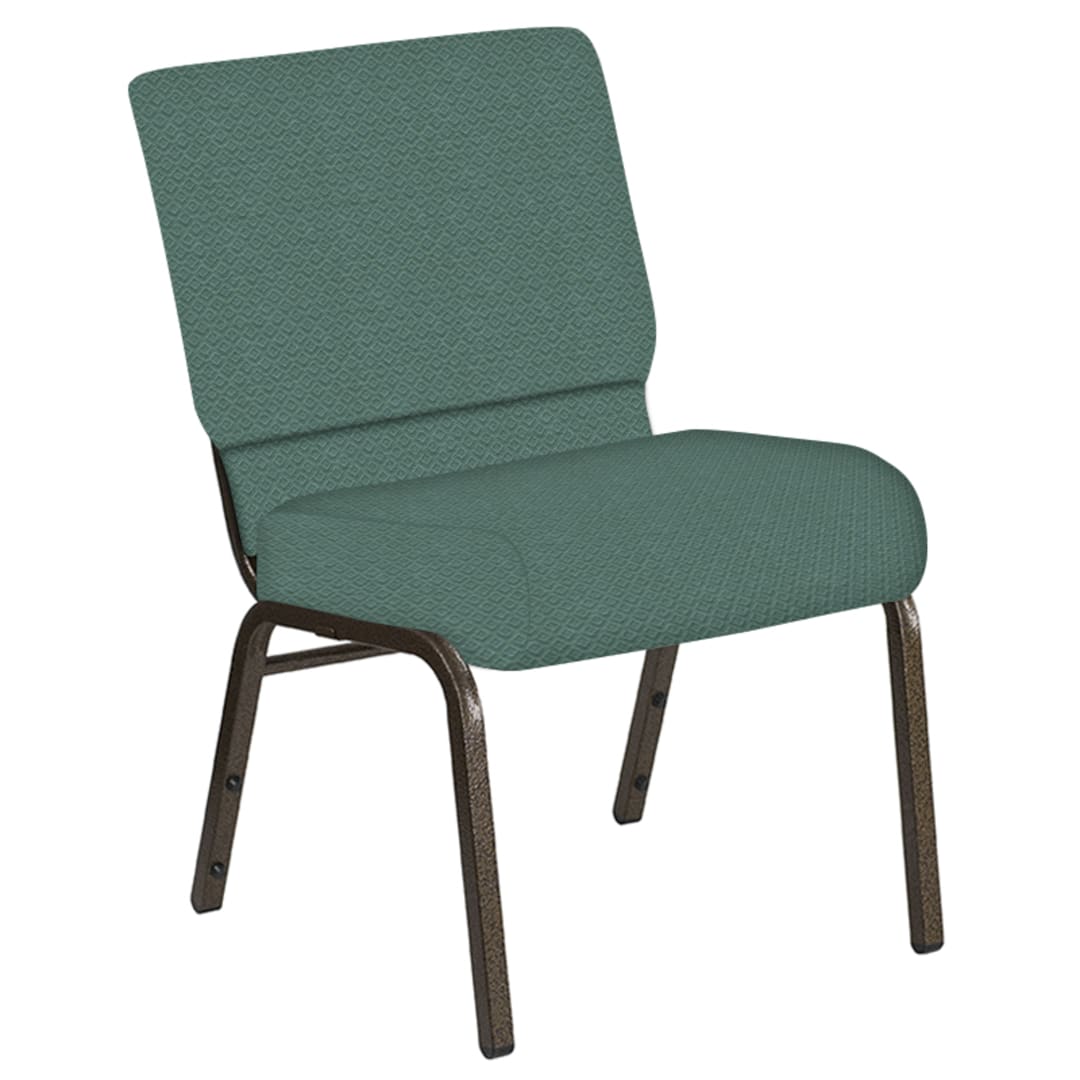 21''W Church Chair in Venus Aloe Fabric - Gold Vein Frame