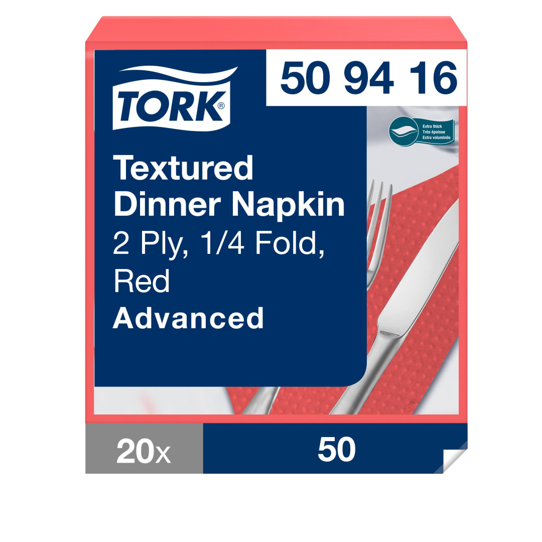 Tork Textured Red Dinner Napkin