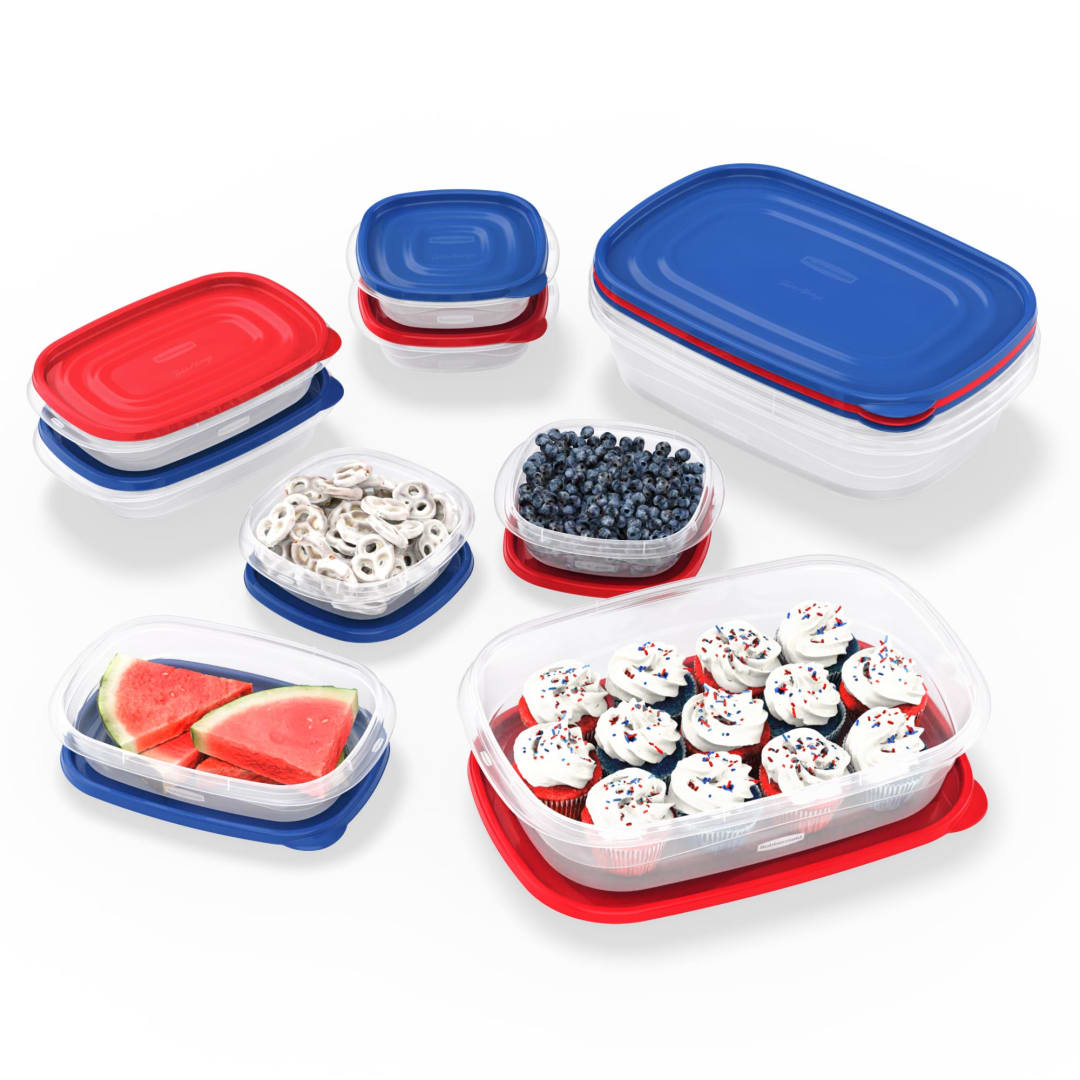 Rubbermaid TakeAlongs Special-Edition Americana 22-Piece Set, Food Storage Containers with Lids, QuikClik Seal, BPA-Free