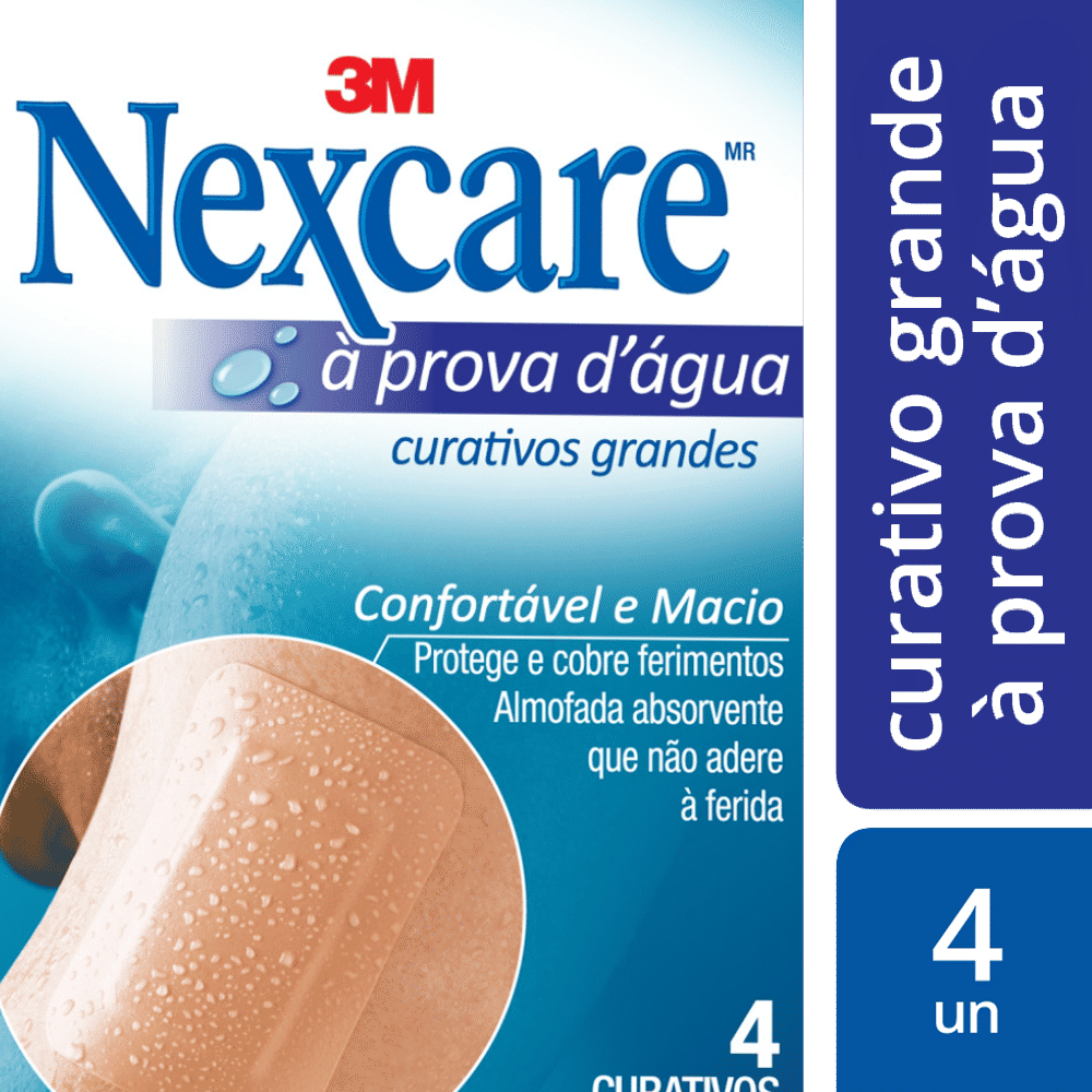 Curativos Grandes Nexcare™ À Prova D'Água , 4 Unidades
