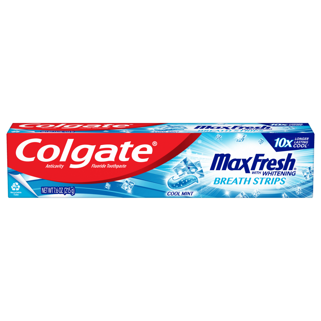 Colgate Max Fresh Toothpaste with Mini Breath Strips, Cool Mint - 7.6 Ounce