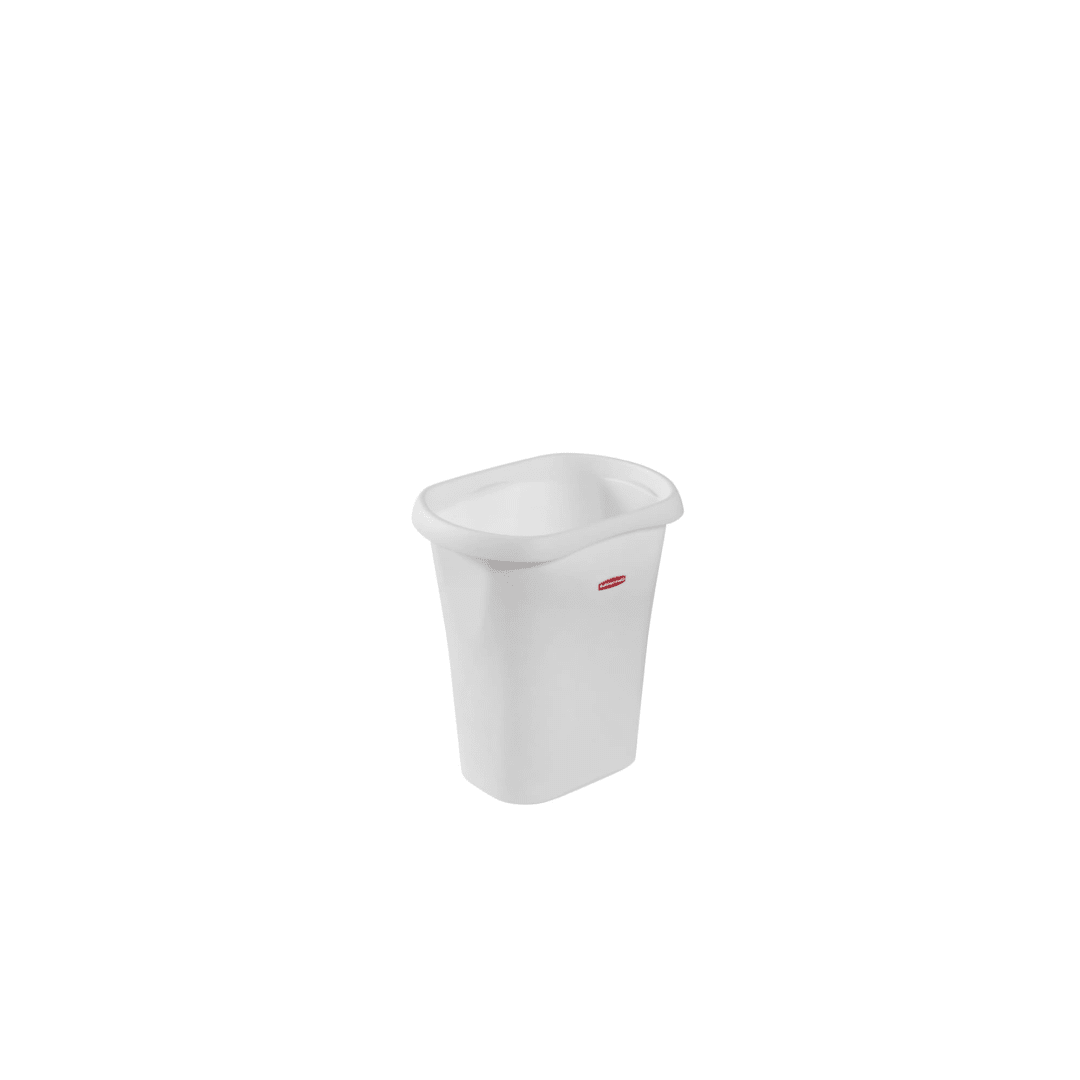 Rubbermaid Rectangular Open Top Trash Can 3-Gallon/12-Quart White for Under Counter/Kitchen/Office/Bedroom/Bathroom