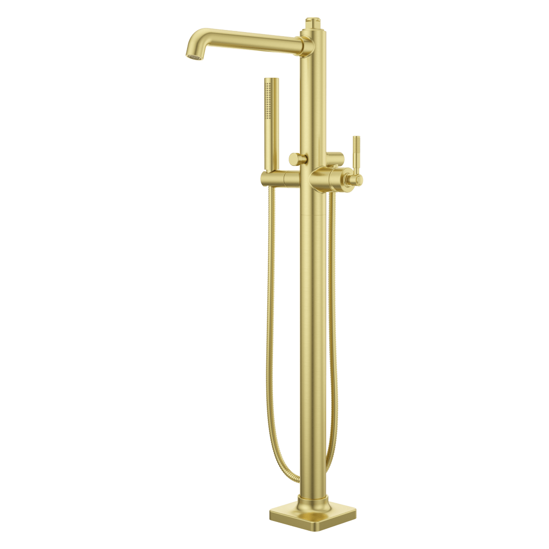 Hillstone Tub Filler with Handshower in Brushed Gold