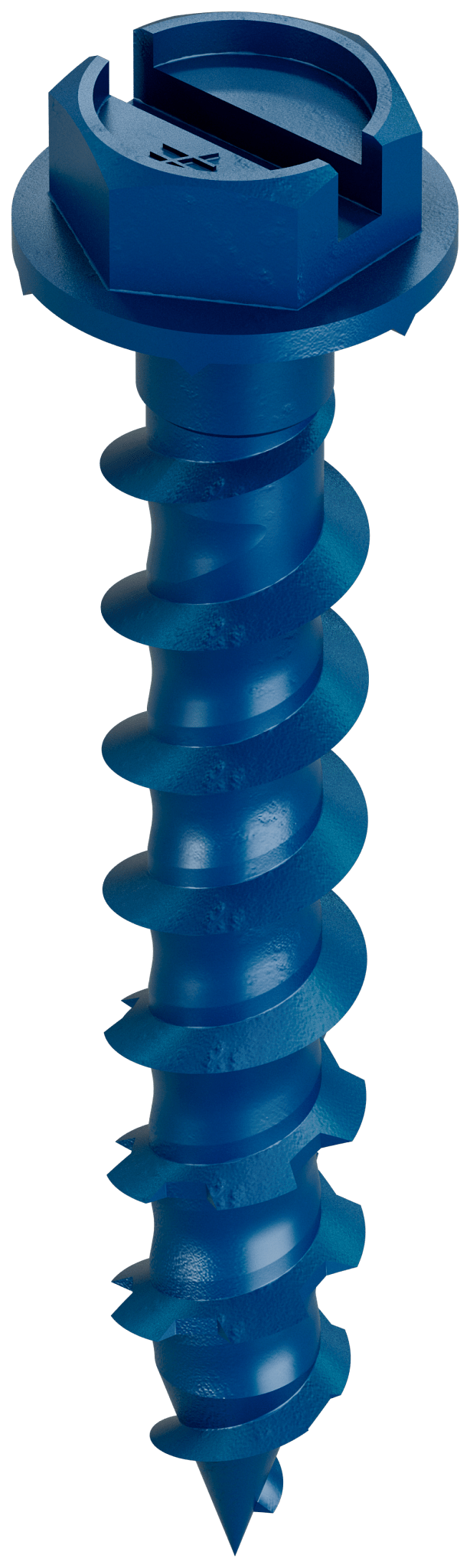 Simpson Strong-Tie TNT18114H Titen Turbo™ — 3/16 in. x 1-1/4 in. Hex-Head Concrete and Masonry Screw, Blue (100-Qty)