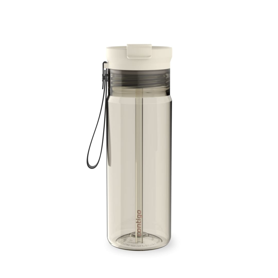 Contigo DualSip 24 oz Leakproof Plastic Water Bottle with Carrying Strap and 2-Way Lid