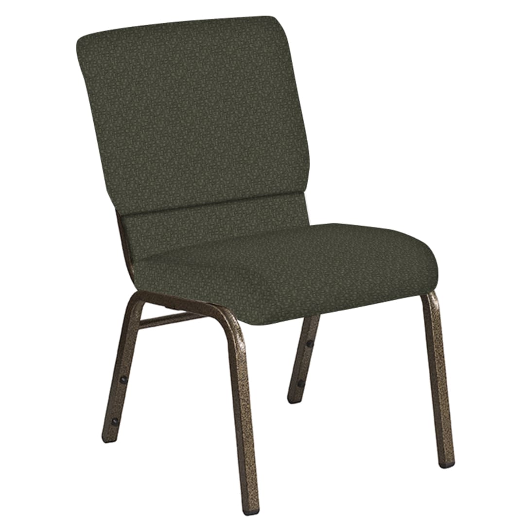 Embroidered 18.5''W Church Chair in Mirage Fern Fabric - Gold Vein Frame