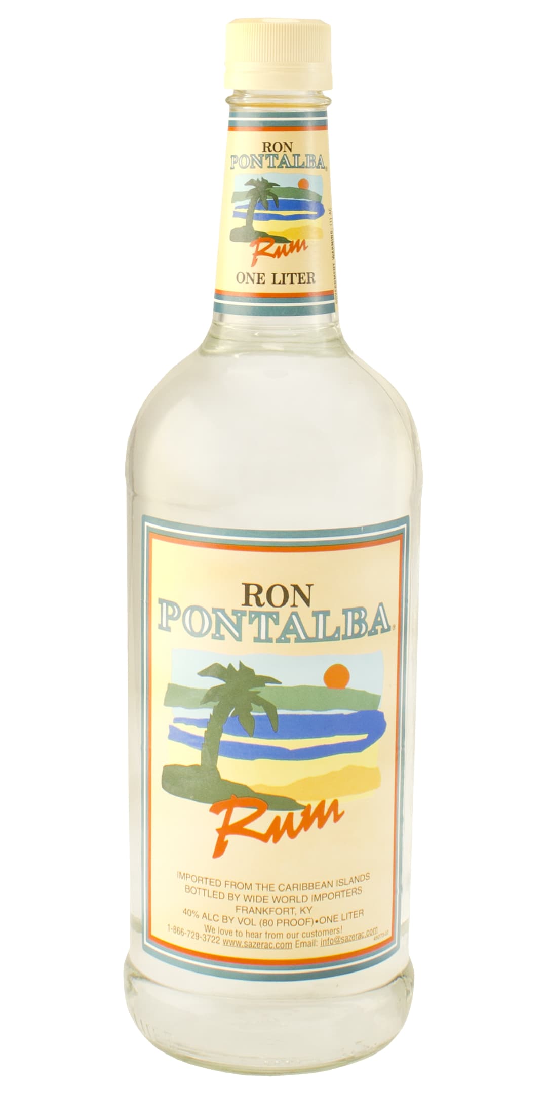 Ron Pontalba White Rum 1l 80 Proof