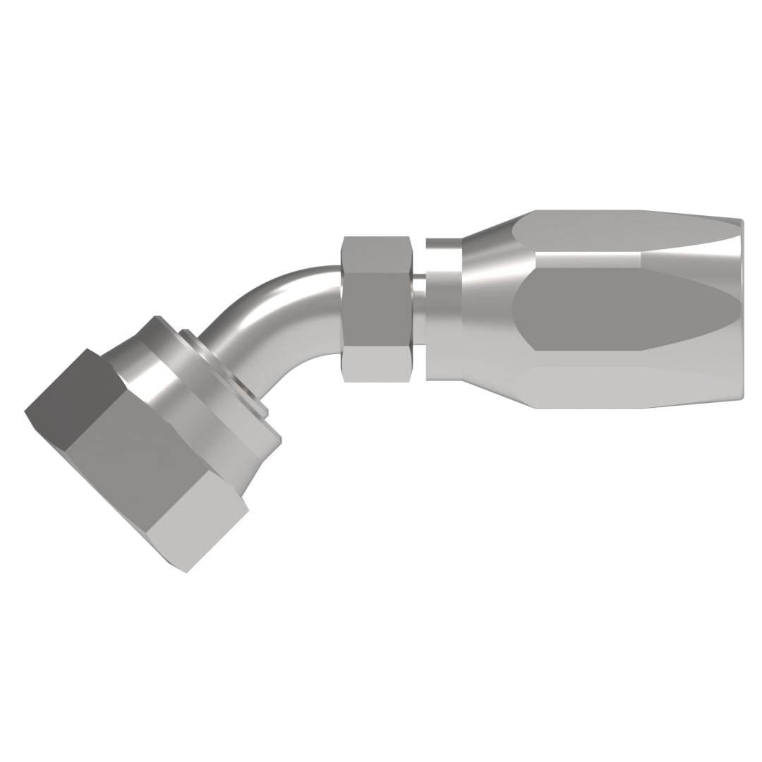 Aeroquip 3/8 Female ORS Swivel 45d X 3/8 Hose Reusable R5