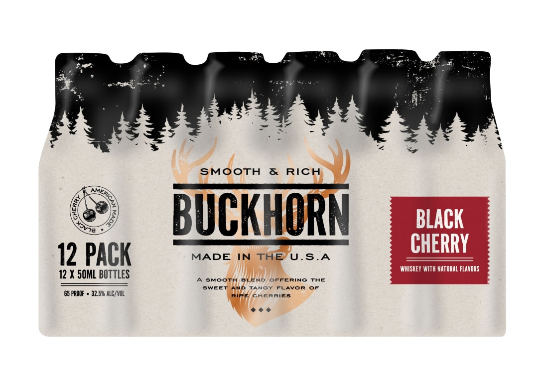 Buckhorn Black Cherry Straight Whiskey 12 Pack 50ml 65 Proof