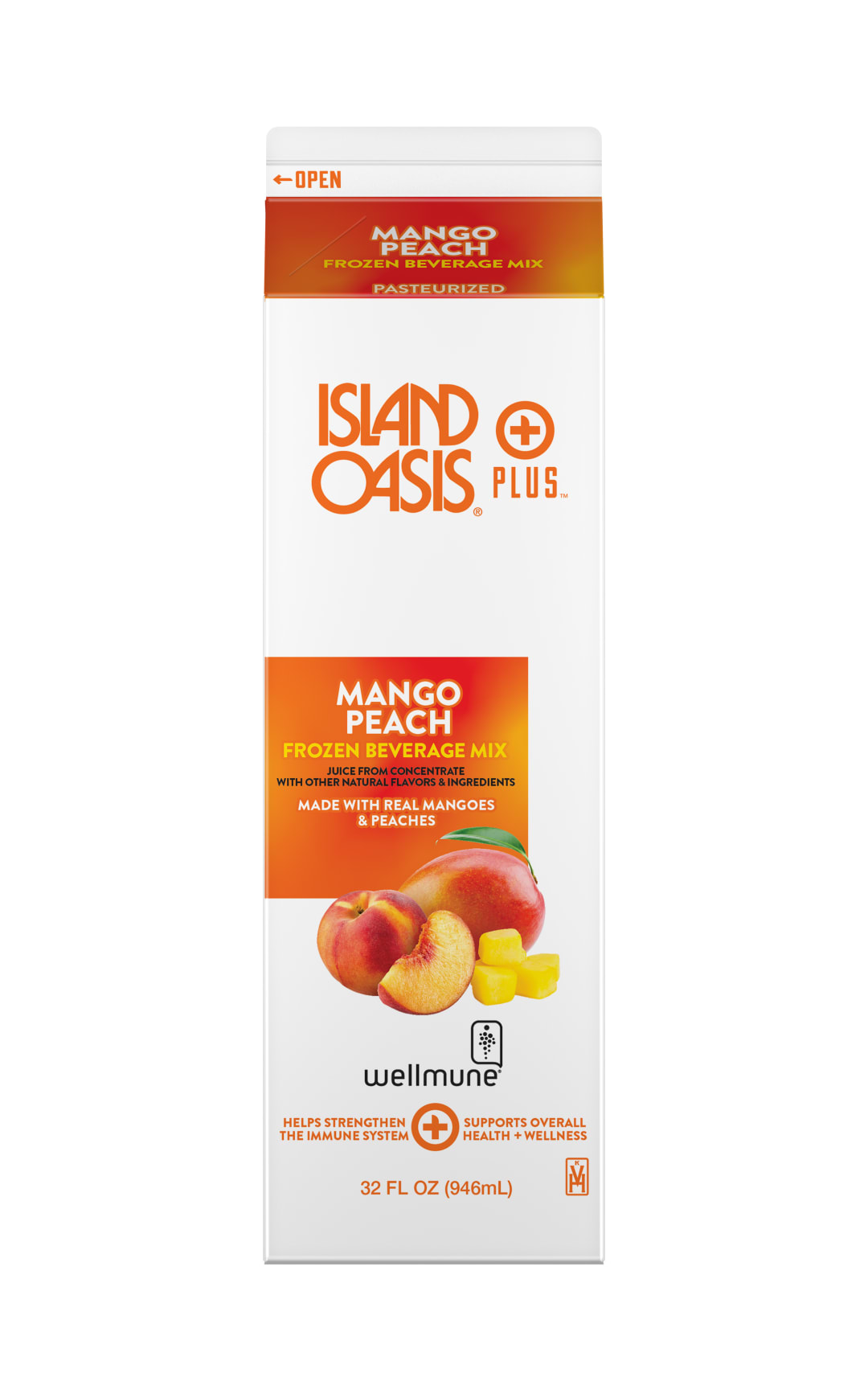 Island Oasis Plus Mango Peach Frozen Beverage Mix 12, x 32 fl oz