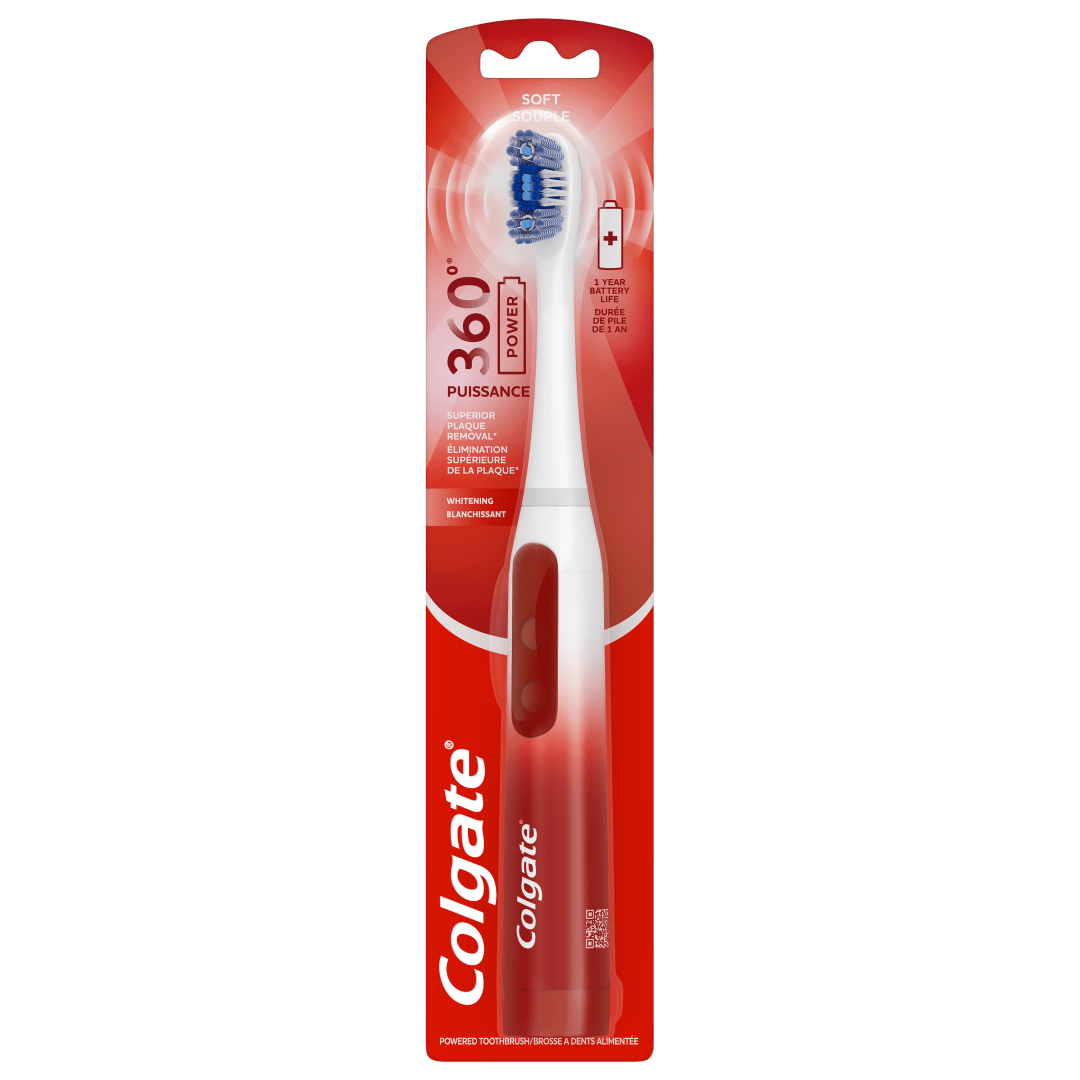 Brosse à dents à pile Colgate 360 Optic White avec puissance sonique