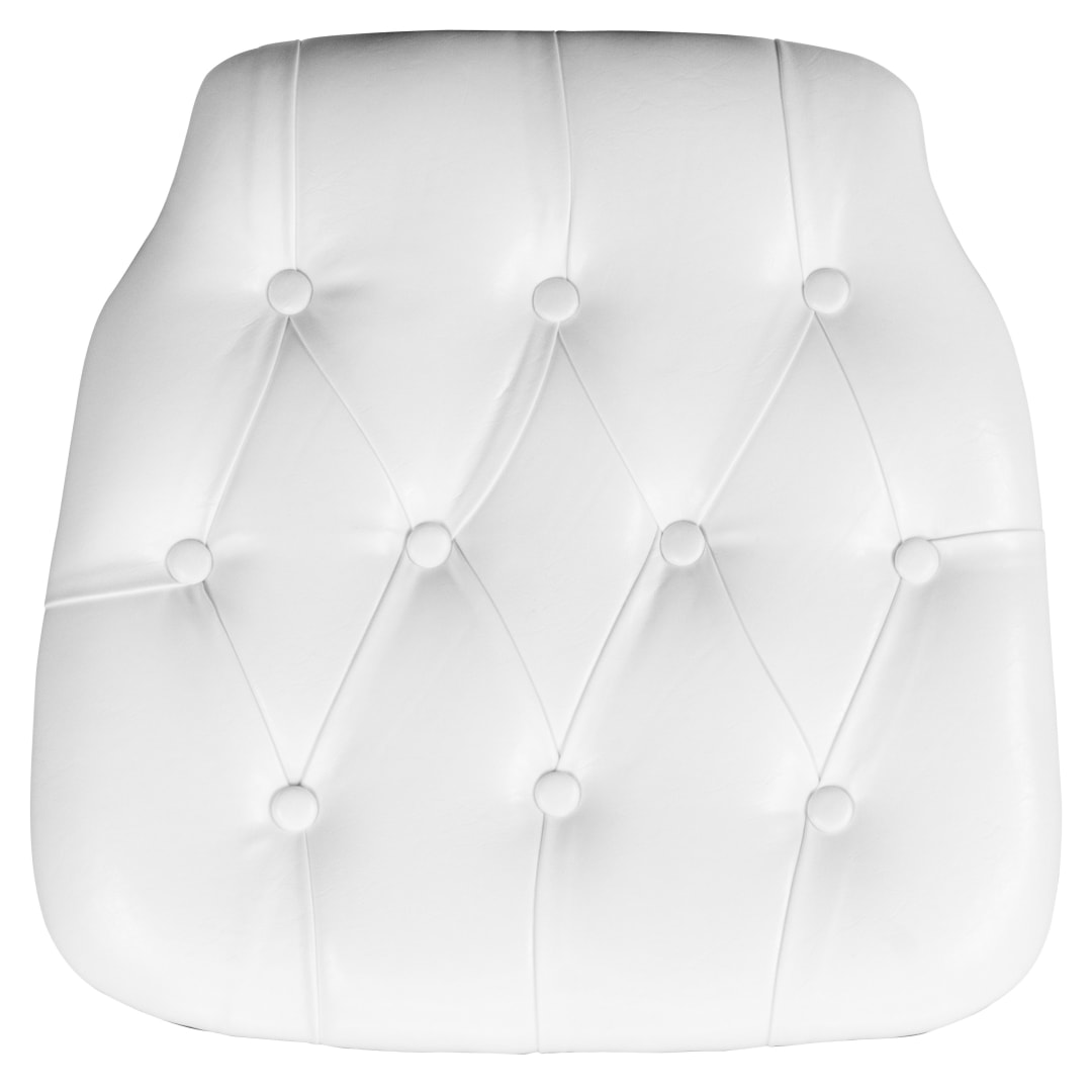 Louise 20 Pack Hard White Tufted Vinyl Chiavari Chair Cushion