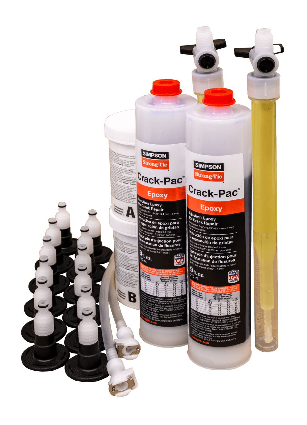 Simpson Strong-Tie ETIPAC2G10KT Crack-Pac® 9-oz. Injection Epoxy Kit (2 Cartridges) (Pack of 2)