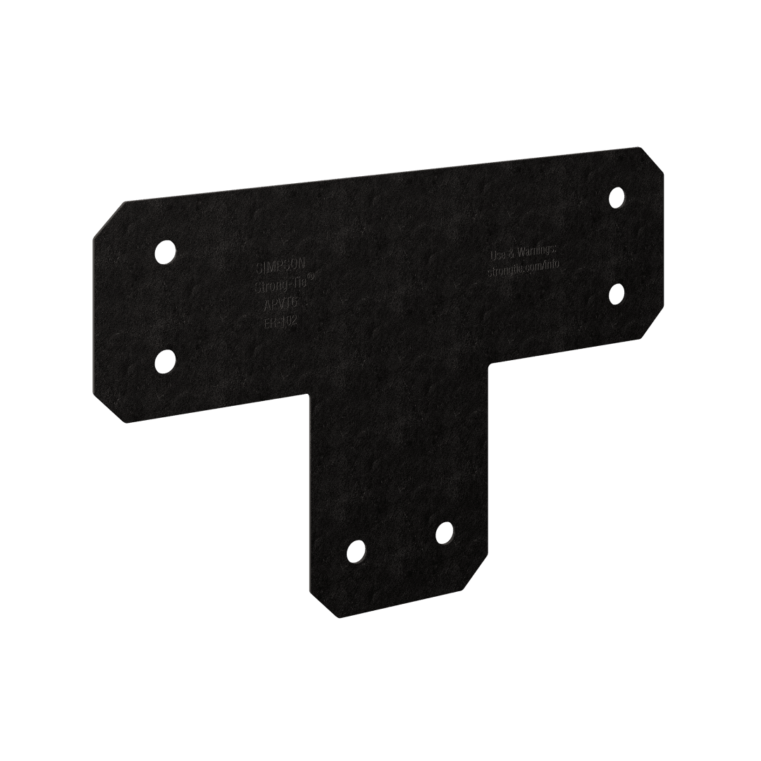 Simpson Strong-Tie APVT6 Outdoor Accents® Avant Collection™ ZMAX®, Black Powder-Coated T Strap for 6x6 (Pack of 256)