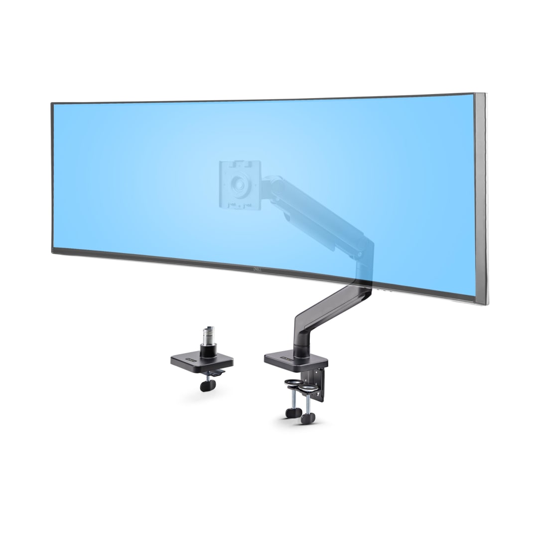 Heavy Duty, Single Monitor Arm, Mechanical Spring, Side clam