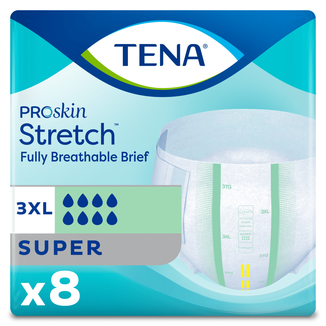 TENA ProSkin Slip Bariatric – Incontinence Briefs for Bariatric Adults, Adjustable Fit, High Absorbency &amp; Leakage Protection, 3X-Large, Pack of 8