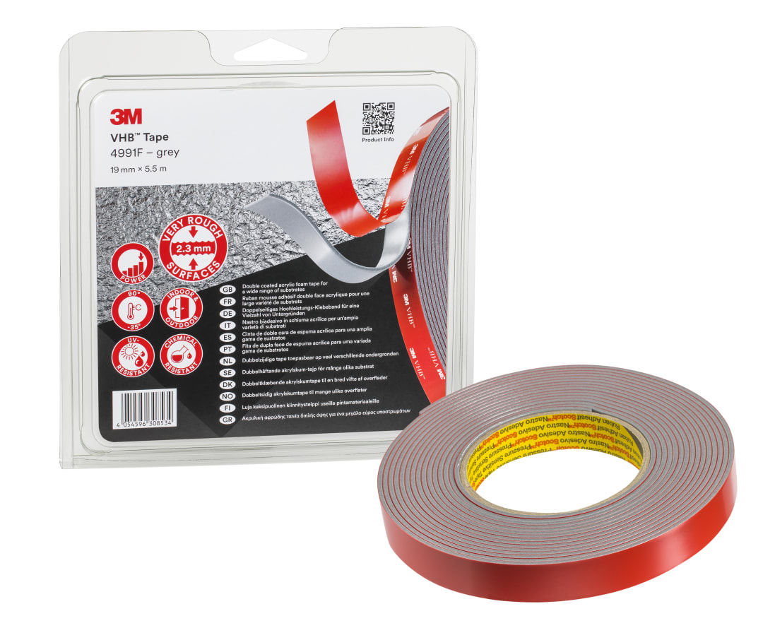 3M™ VHB™ Bant 4991F, Gri, 19 mm x 5.5 m, 2.3 mm