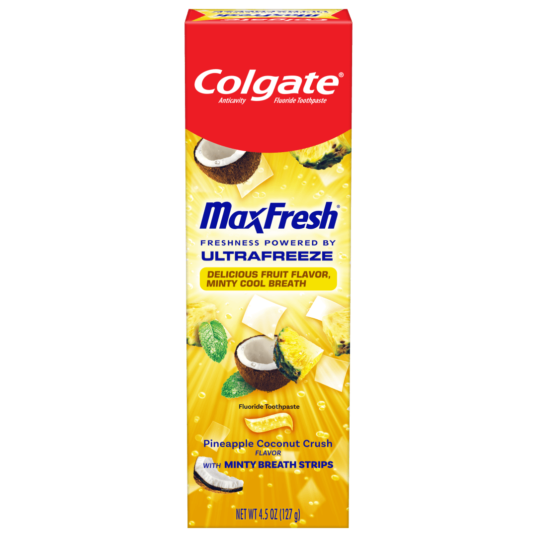 Colgate Max Fresh Anticavity Fluoride Toothpaste, Pineapple Coconut Crush with Mint, 4.5 Oz