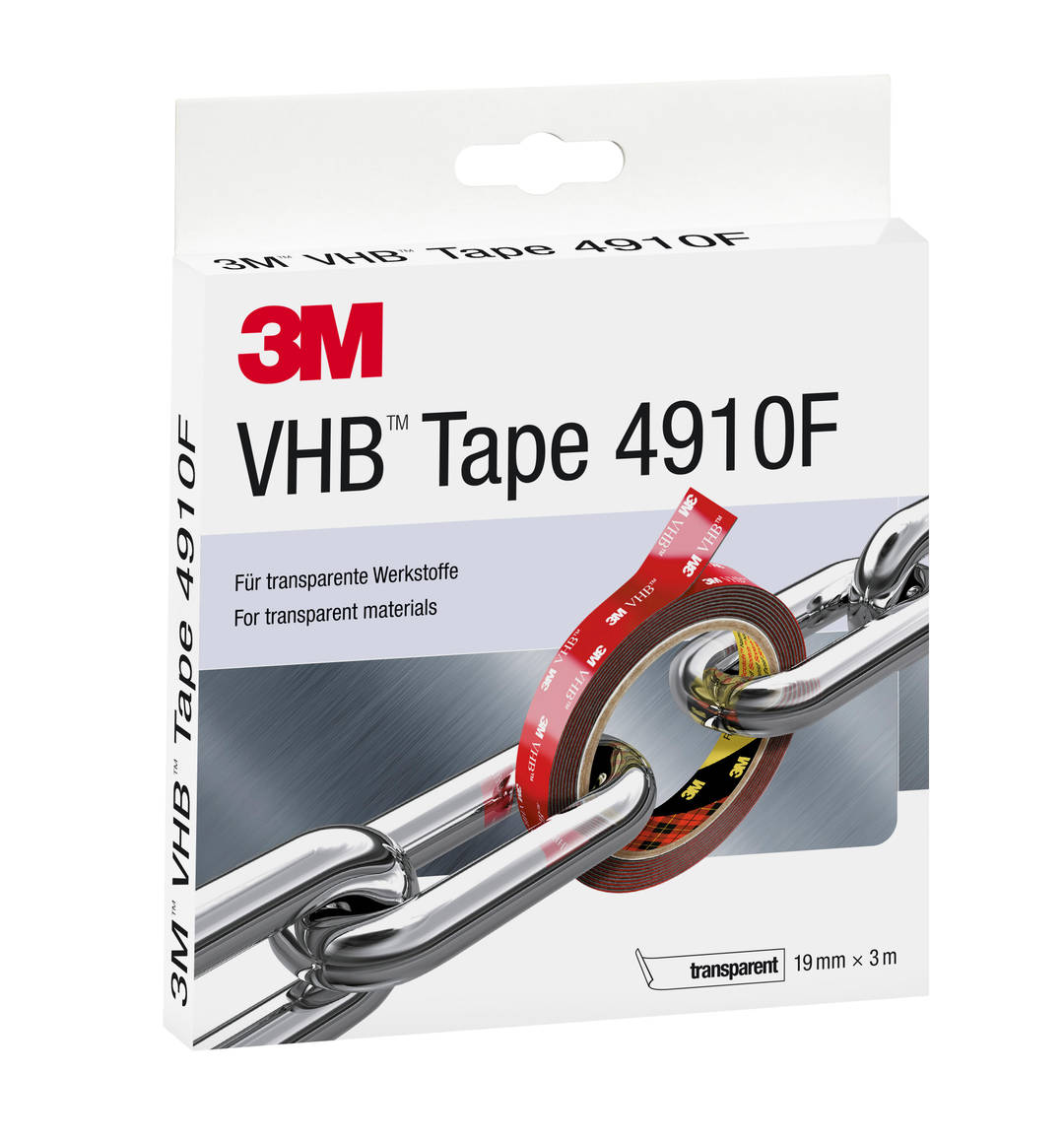 3M™ VHB™ Cinta de Espuma Acrílica 4910F, Incolora, 19 mm x 3 m, 1.0 mm