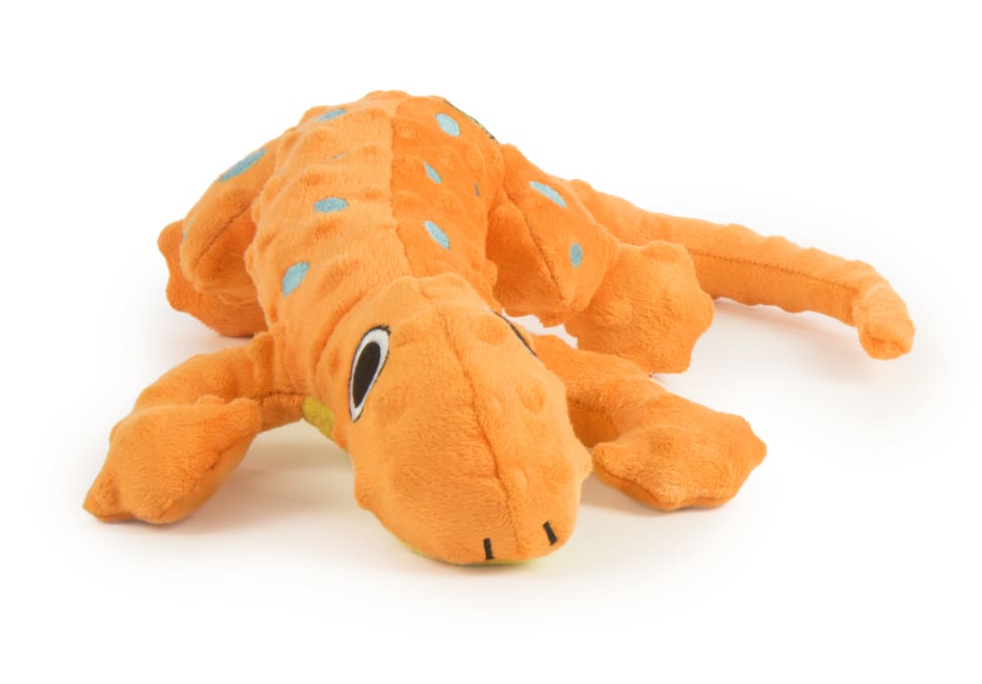 goDog Amphibianz Gecko Squeaky Plush Dog Toy With Chew Guard Technology, Large