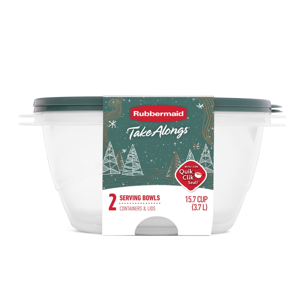 Rubbermaid TakeAlongs 15.7-Cup Food Storage Containers, Food Storage Containers with Lids, Meal Prep Containers, Limited-Edition Blue Spruce Green, 2-Pack