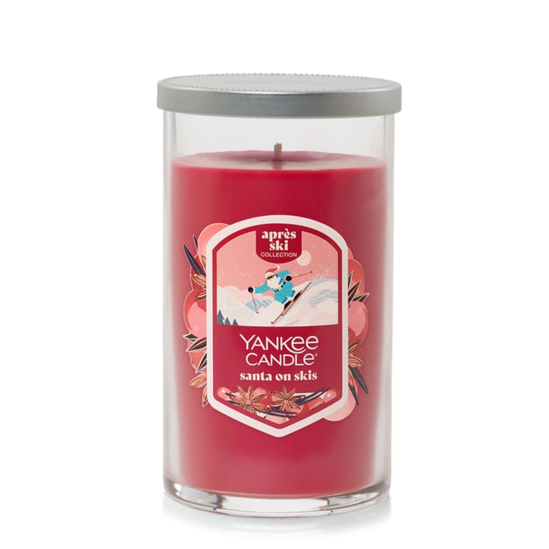 Yankee Candle Santa on Skis Medium Pillar Scented Candles, 14.25 oz
