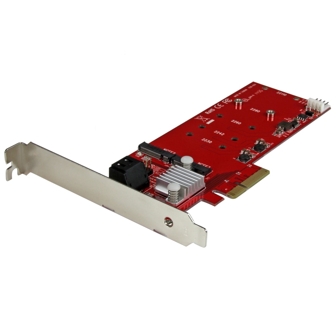 2Slot PCI Express M 2 RAID Card 2x SATA3 Ports