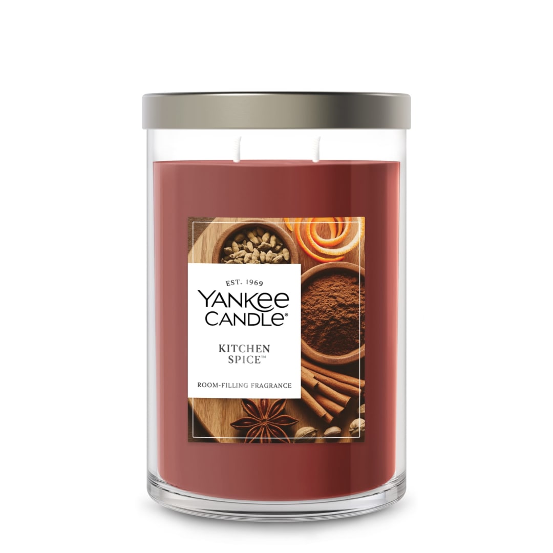 Yankee Candle® Large Tumbler Scented Candle with up to 80 Hour Burn Time, Premium Plant Wax Blend for Consistent Burn, 20 oz Tumbler Candle with Room Filling Fragrance, Kitchen Spice