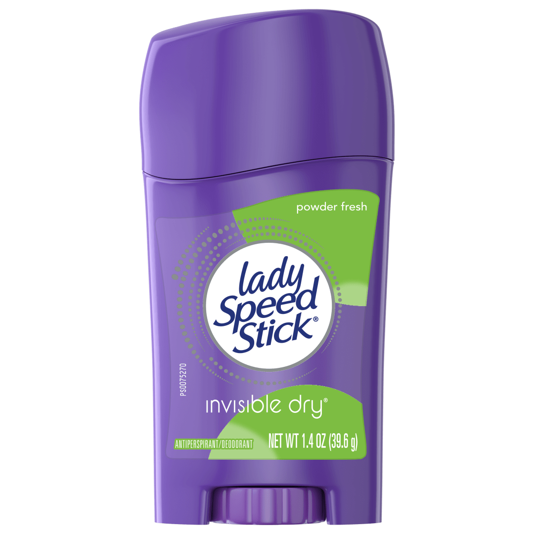 Lady Speed Stick Antiperspirant Deodorant for Women, 72 HR Sweat & Odor Protection, Invisible Dry, Powder Fresh Scent, 1.4 oz Stick