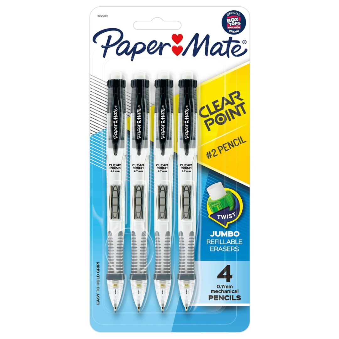 Paper Mate® Clearpoint® Mechanical Pencils, HB #2 Lead (0.7mm), 4 Count