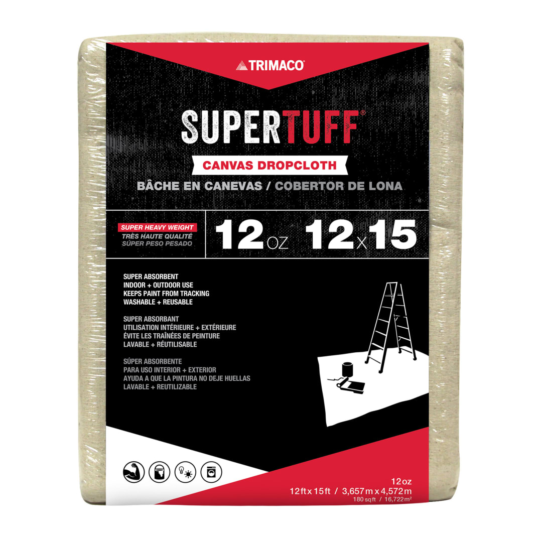SuperTuff® Canvas Dropcloth, 12oz, 12'x15'