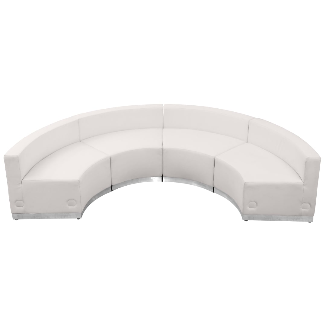 HERCULES Alon Series Melrose White LeatherSoft Reception Configuration, 4 Pieces