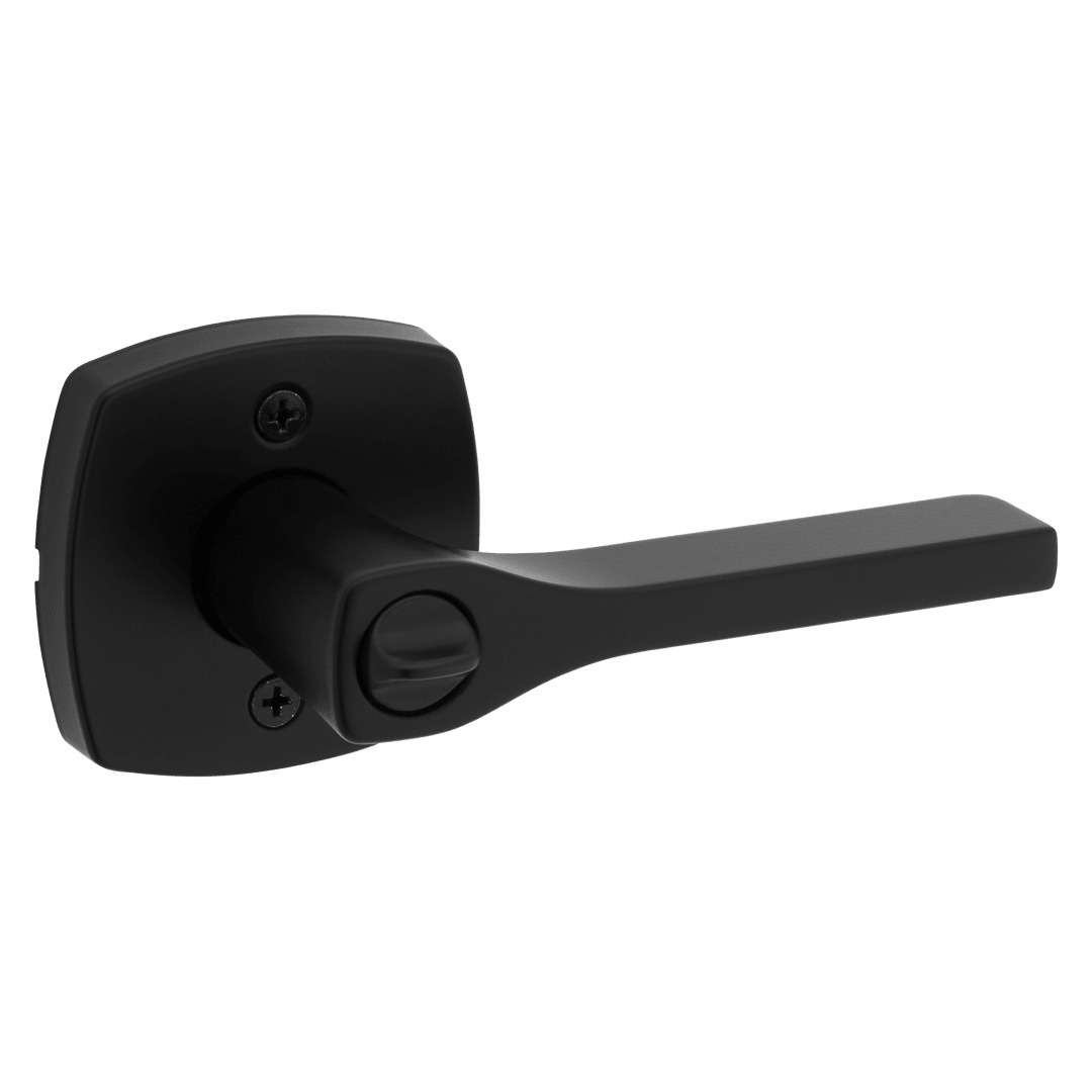Prague Entry Lever featuring SmartKey Security™ in Matte Black