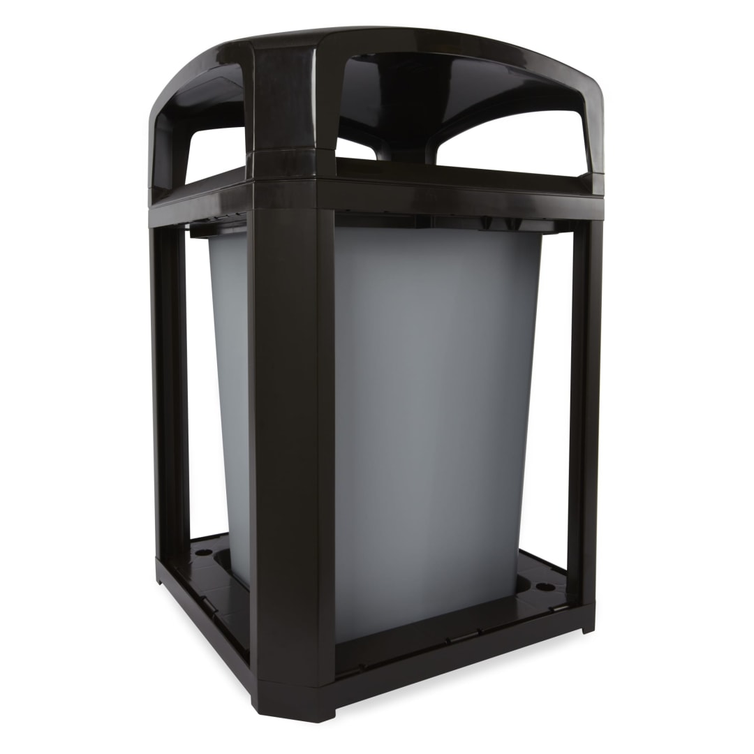 Rubbermaid Commercial Products Landmark Series® 50 Gal Dome Top Trash Can with Rigid Liner, Black