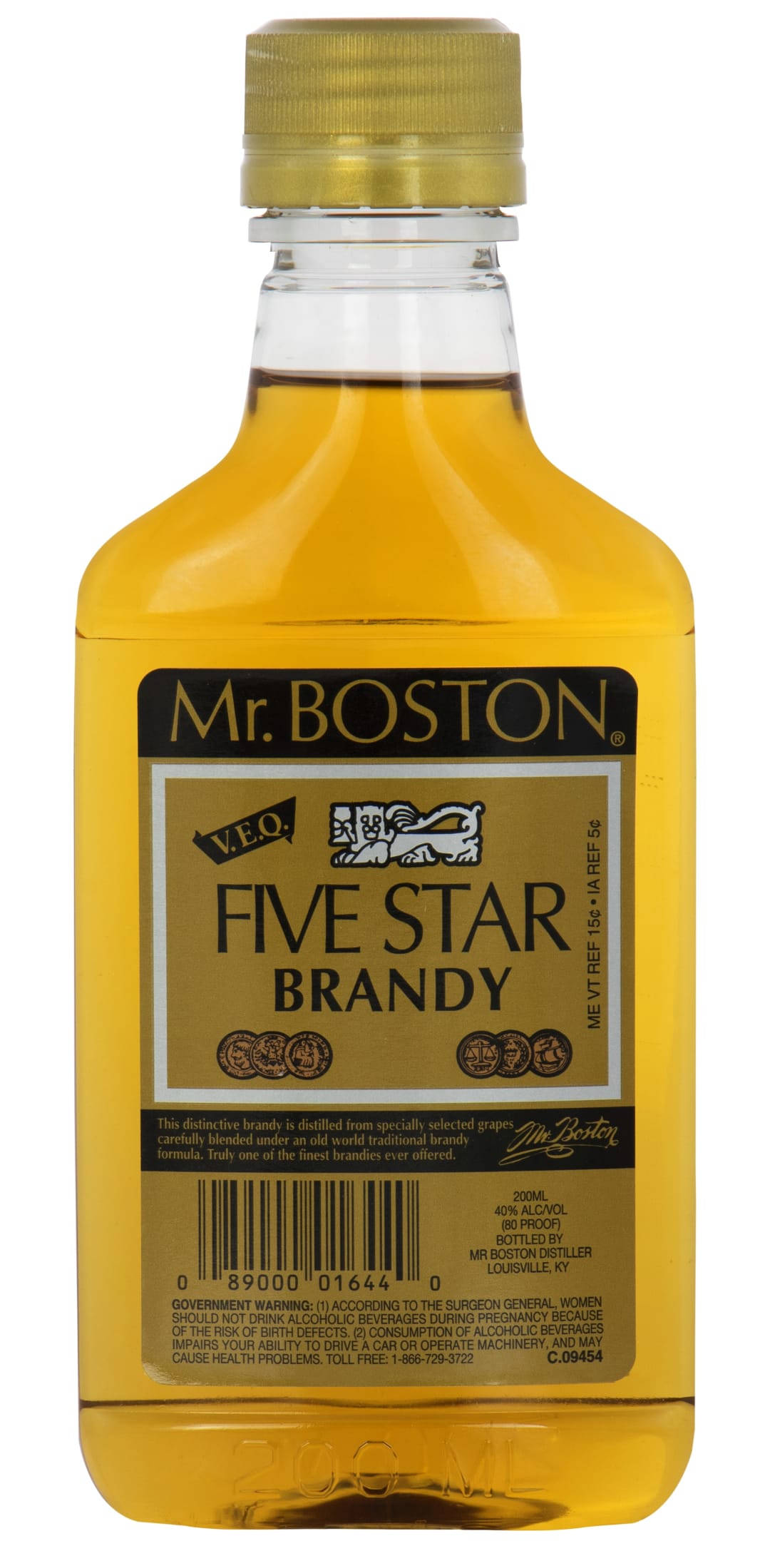 Mr. Boston Five Star Brandy 200ml 80 Proof