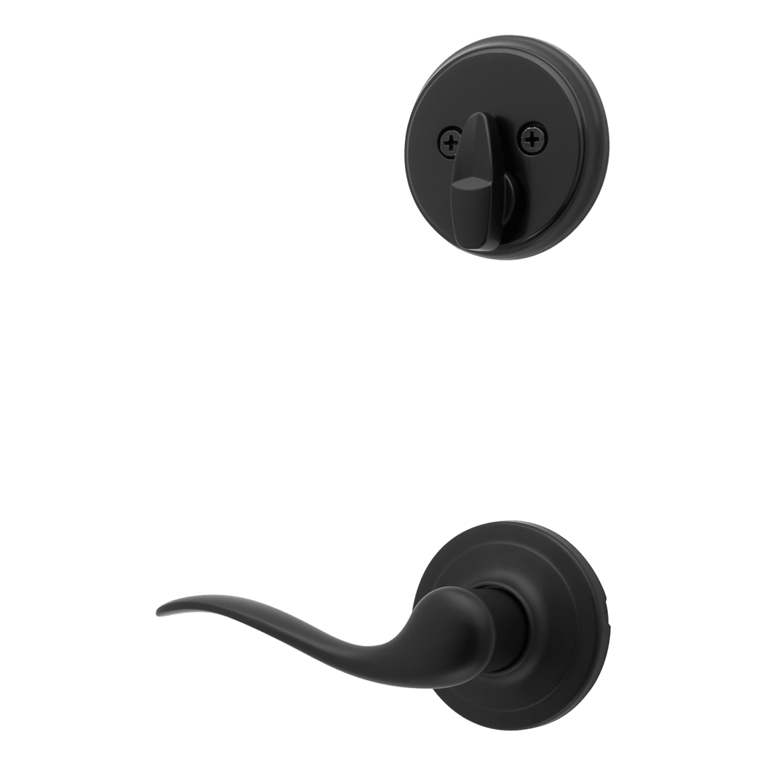 966 Single Cylinder Interior Pack w/ Tustin Right-Handed Lever Handlesets in Matte Black
