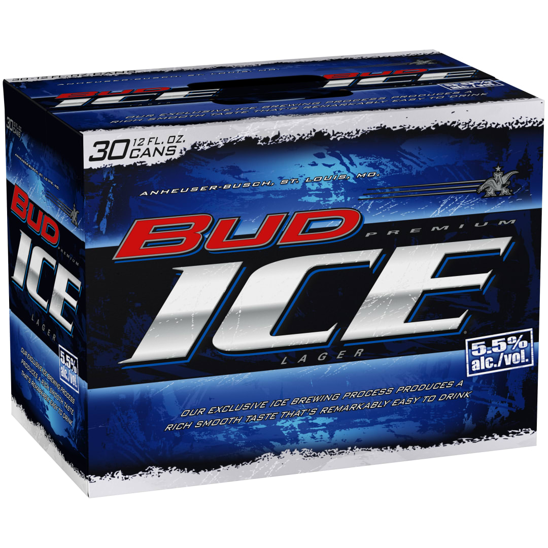 Bud Ice Premium Lager Beer 30 - 12 fl oz Cans
