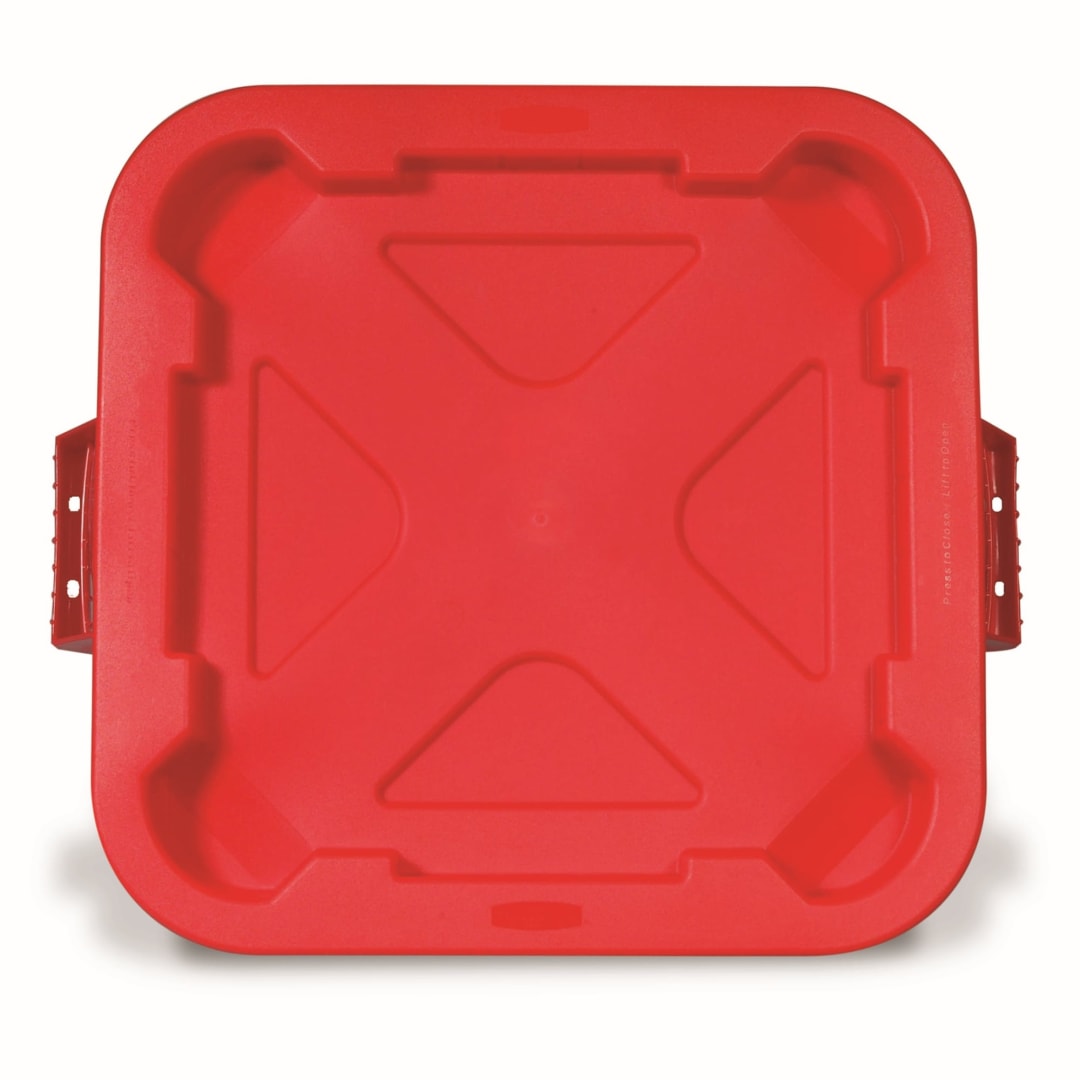 Rubbermaid Commercial Products BRUTE Square Snap Lock Lid Red