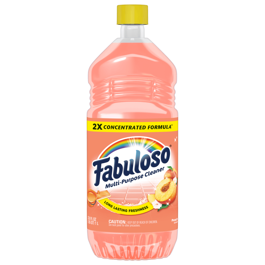 Fabuloso 2X Multi-Purpose Cleaner, No Rinse Floor Cleaner, Long-Lasting Freshness, Peach Scent, 33.8 fl oz
