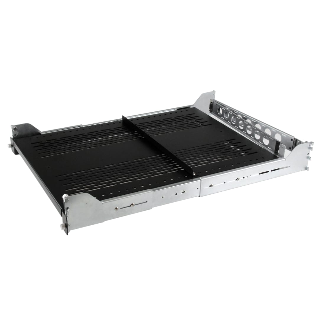 2U Sliding Vented Server Rack Shelf w  Cable Mgmt