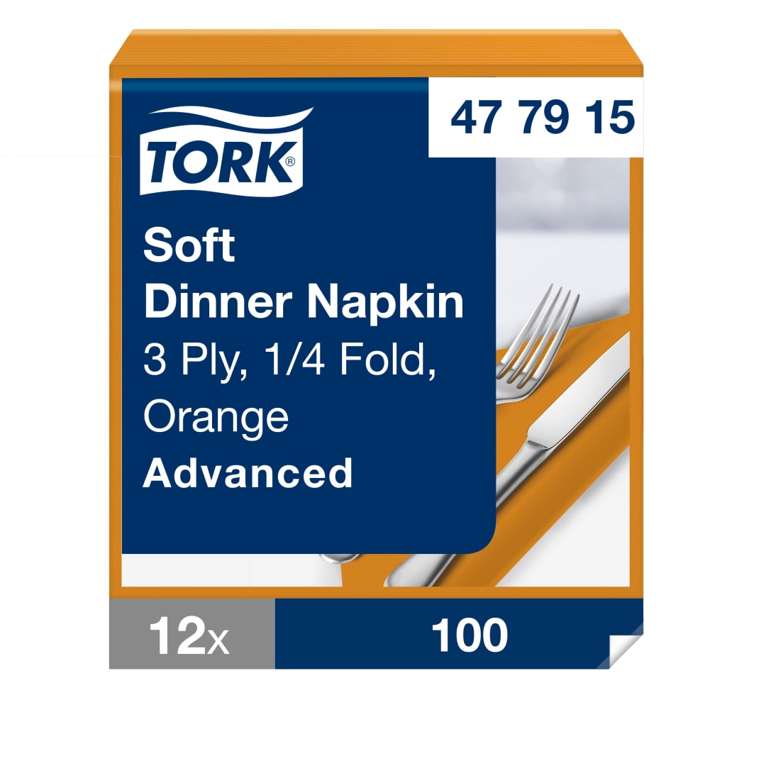Tork Soft Orange Dinner Napkin
