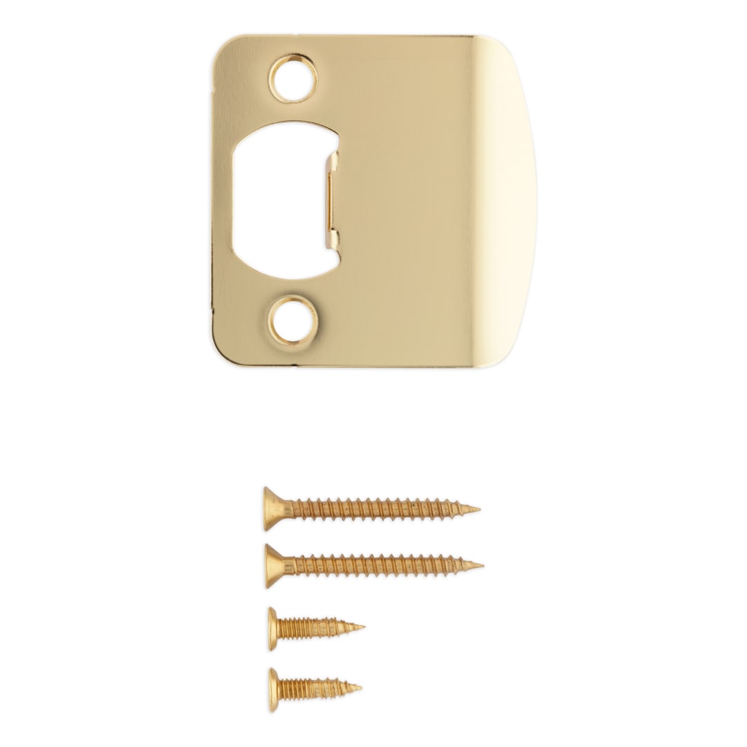 Round Corner Extended Lip Strike for Knob/Lever in Polished Brass Finish