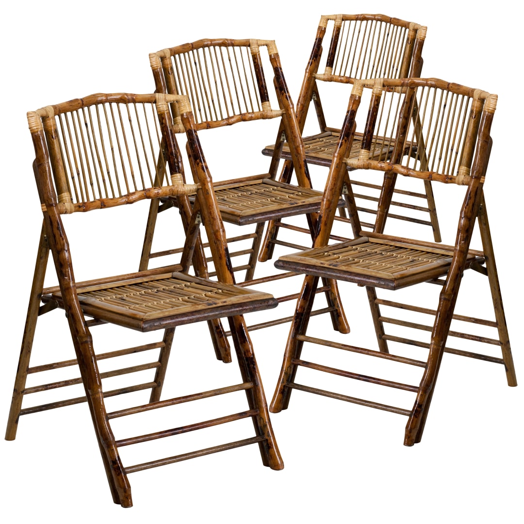 4 Pack American Champion Bamboo Folding Chair