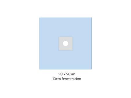 SureSafe Adhesive Circular Fenestrated Drape, Blue, 90 x 90cm with 10cm hole, Sterile