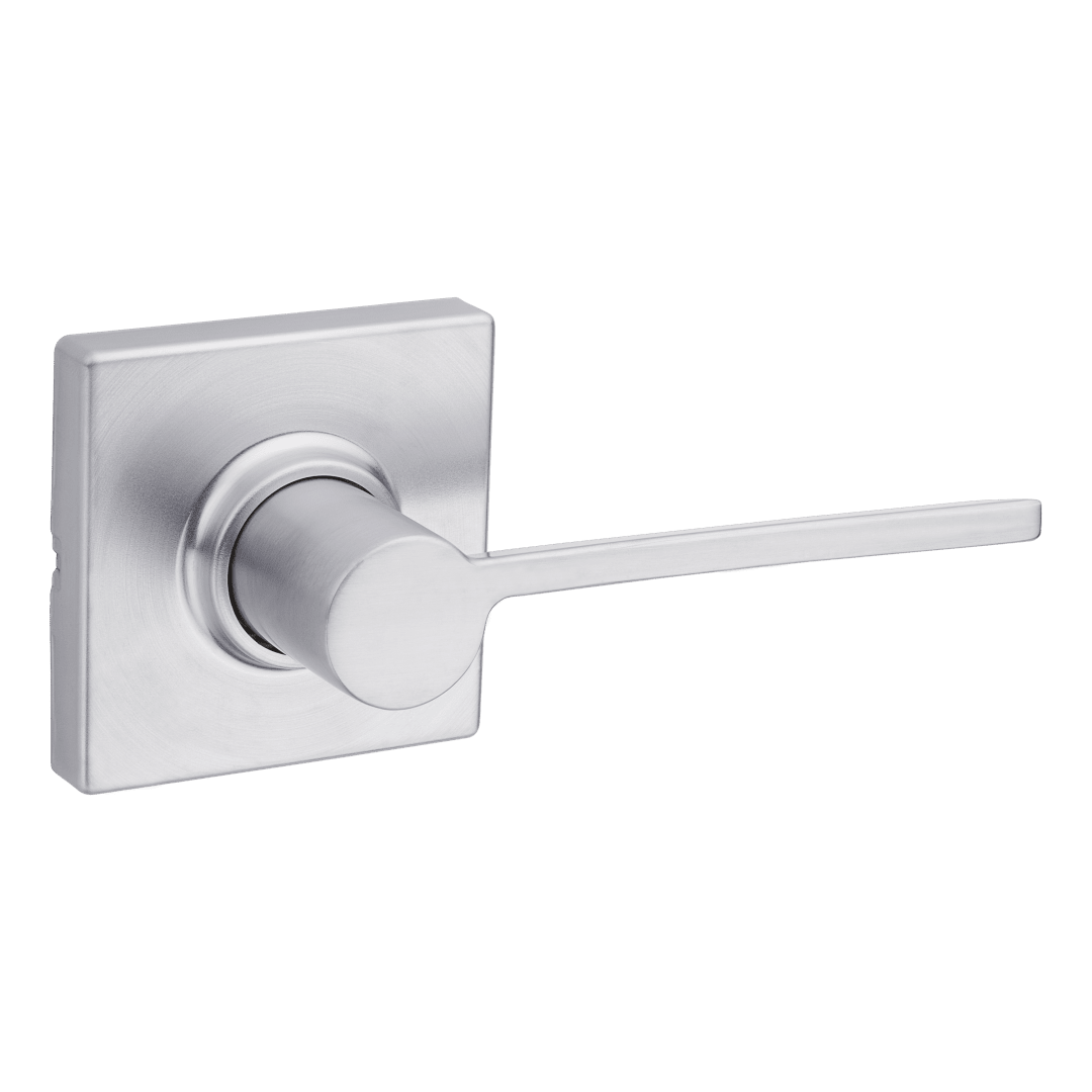 Ladera Hall/Closet Door Lever with Square Rosette  in Satin Chrome