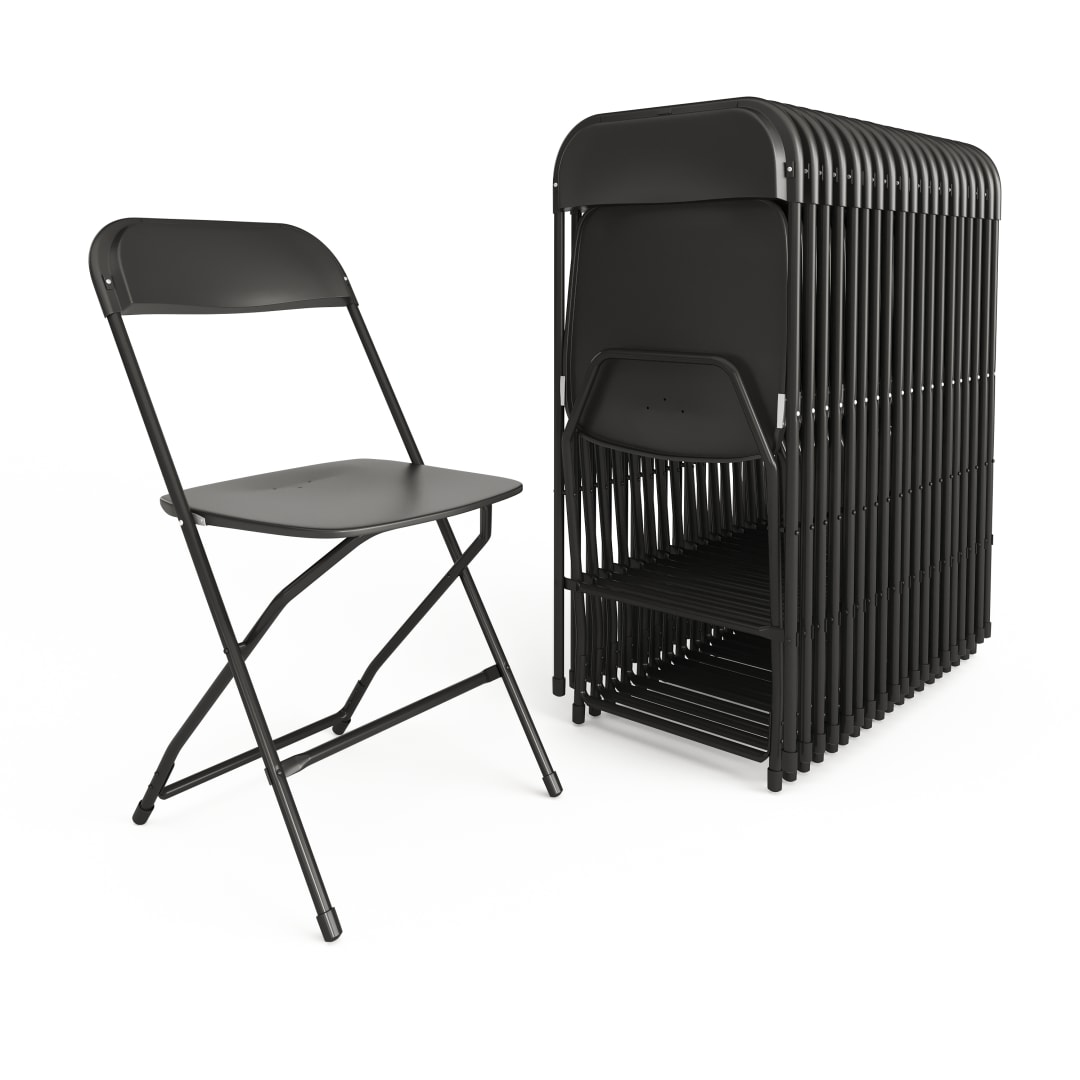 Hercules Series Plastic Folding Chair Black - 20 Pack 650LB Weight Capacity Comfortable Event Chair-Lightweight Folding Chair