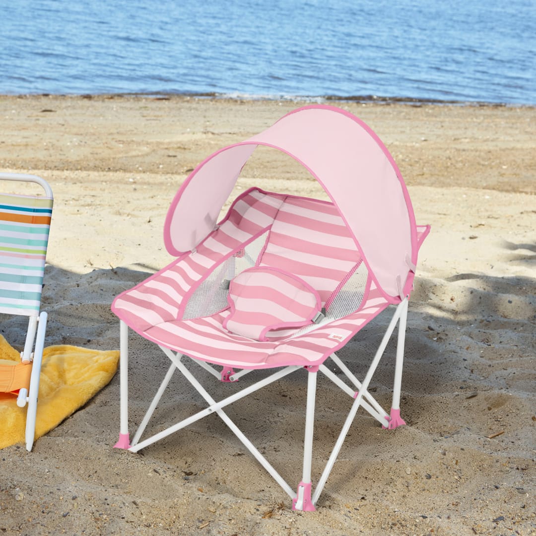 BS POP N CHILL TRAVEL SEAT PINK STRIPE