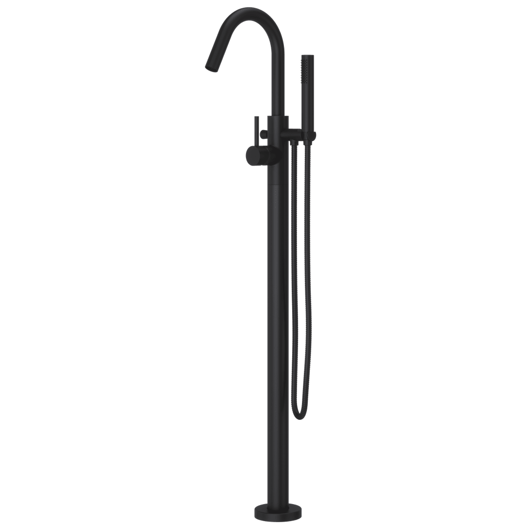 Modern Free Standing Tub Filler in Matte Black